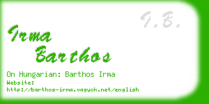 irma barthos business card